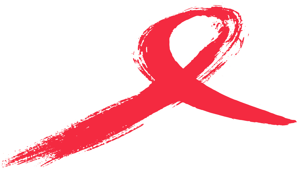 Red Swoosh AIDS ribbon
