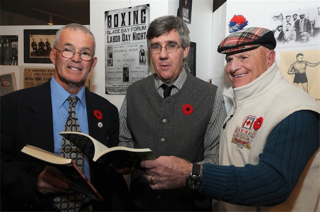 Tyrone Gardiner (Lightweight Champion of Canada 1965), Author Paul MacDougall and Rudy Plichie (cutman/trainer) - Vaughan Merchant