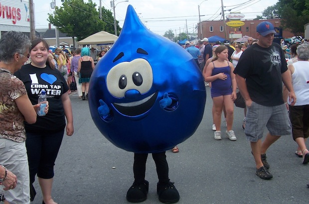 (CBRM Water Utility mascot Tappy at Plummer Avenue Day in New Waterford last Summer)