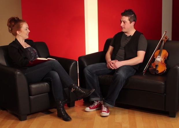 (Dawn Beaton and Colin Grant on the set of Celtic Colours' new bi-weekly podcast Suas E!)