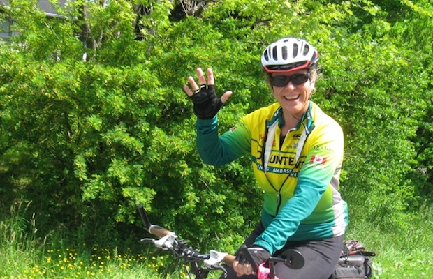 Shelley Johnson riding her bike in last year’s Lobster Roll Rides
