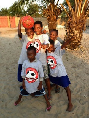 Stephanie Timmons' neighbours in Ghana, clearly thrilled with their Ct3 t-shirts - photo: Stephanie Timmons