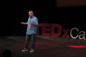 Joe Menchefski speaking at TEDxCapeBreton earlier this month - photo: Chrissie Green, Creative Isle Graphic Design TEDxCapeBreton