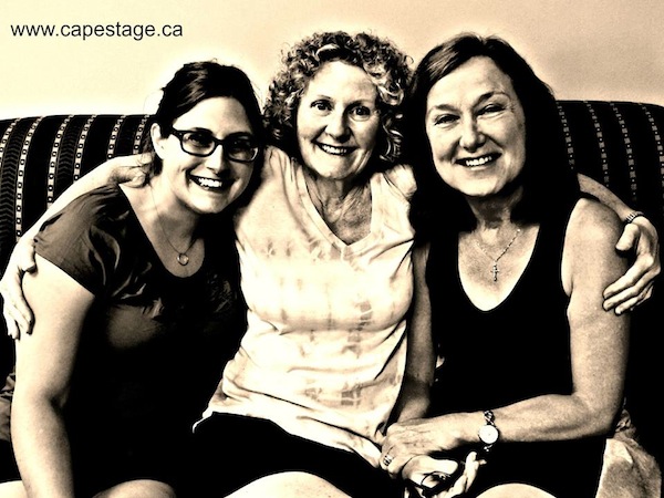 The cast of The Feast of Fools by Ken Chisholm--Erin Thompson, Josie Sobol, and Betty Lou Robinson--will bring the continuing story of an Italian family in Cape Breton to the Highland Arts Theatre Studio Stage on August 7-9 as part of the Cape Stage Summer Nights: Food, Family, Friendship theatre festival - photo: capestage.ca