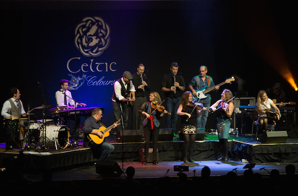 J.P. Cormier, Sharon Shannon, Alan Connor, Beòlach and Natalie MacMaster and her band onstage at Centre 200 in Sydney for the finale of Celtic Colours 2014 - photo: Corey Katz