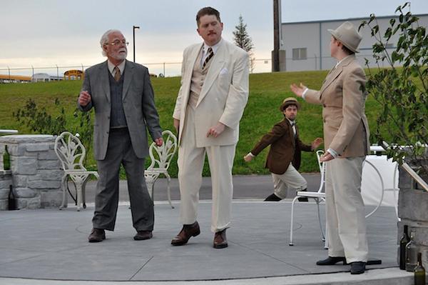 Bob Lewandowski, Mark Delaney, Ciaran MacGillivray, and Anna Spencer in The Bandshell Players Much Ado About Nothing - photo: Walter Carey
